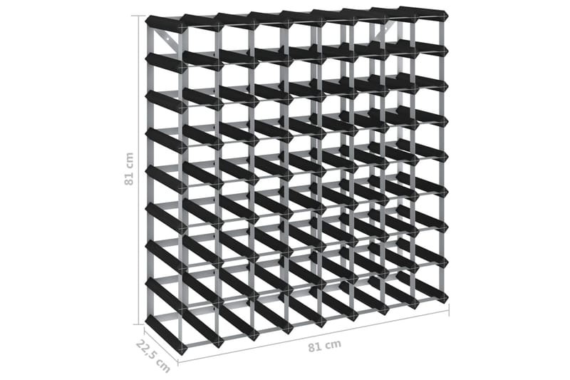 Vinstativ for 72 flasker svart heltre furu - Svart - Oppbevaring - Hylle - Oppbevaringshylle - Vinstativ & vinhylle