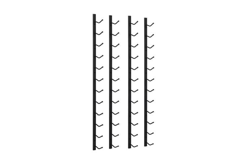 Veggmontert vinstativ for 12 flasker 2 stk svart jern - Svart - Oppbevaring - Hylle - Oppbevaringshylle - Vinstativ & vinhylle