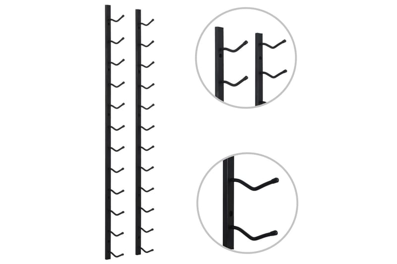 Veggmontert vinstativ for 12 flasker svart jern - Svart - Oppbevaring - Hylle - Oppbevaringshylle - Vinstativ & vinhylle