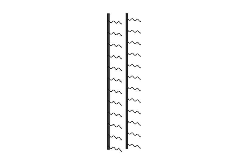 Veggmontert vinstativ for 24 flasker svart jern - Oppbevaring - Hylle - Oppbevaringshylle - Vinstativ & vinhylle