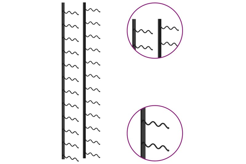 Veggmontert vinstativ for 24 flasker svart jern - Oppbevaring - Hylle - Oppbevaringshylle - Vinstativ & vinhylle