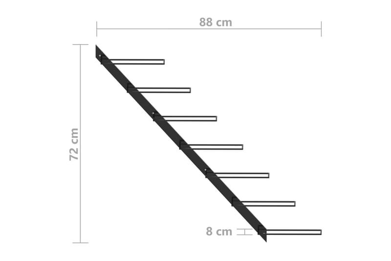 Veggmontert vinstativ for 7 flasker svart metall - Oppbevaring - Hylle - Oppbevaringshylle - Vinstativ & vinhylle