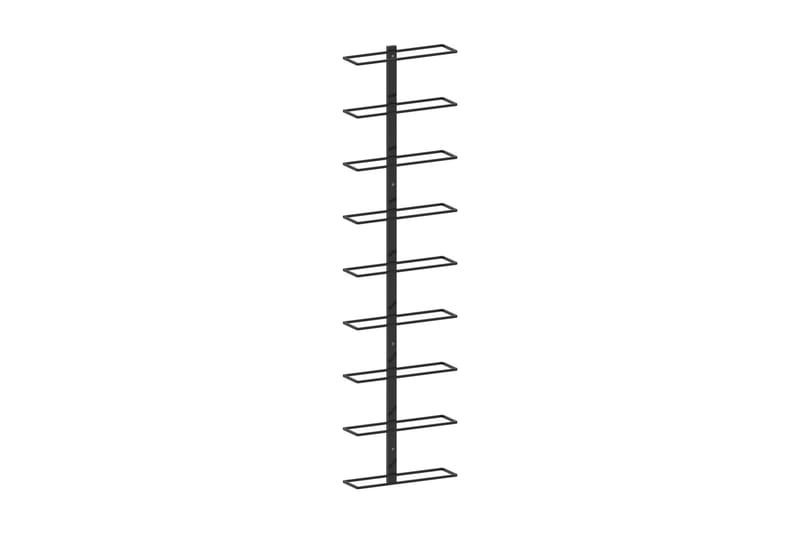 Veggmontert vinstativ for 9 flasker svart jern - Vinstativ & vinhylle