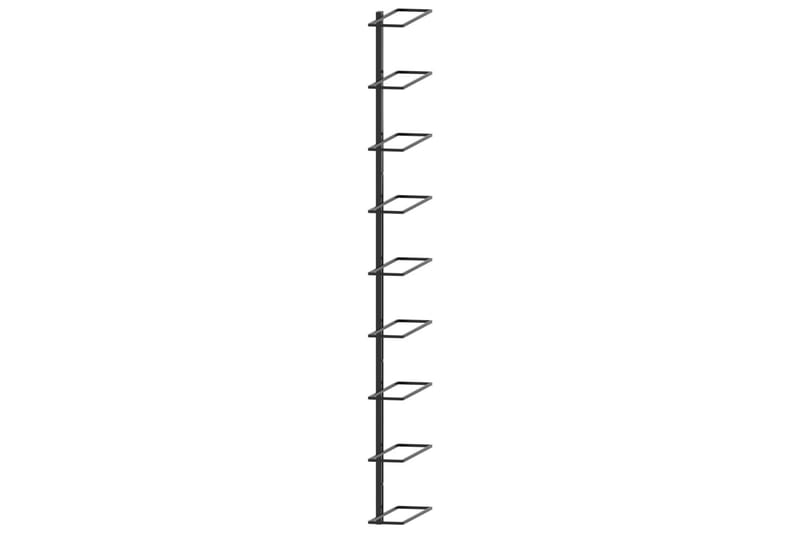 Veggmontert vinstativ for 9 flasker svart jern - Oppbevaring - Hylle - Oppbevaringshylle - Vinstativ & vinhylle