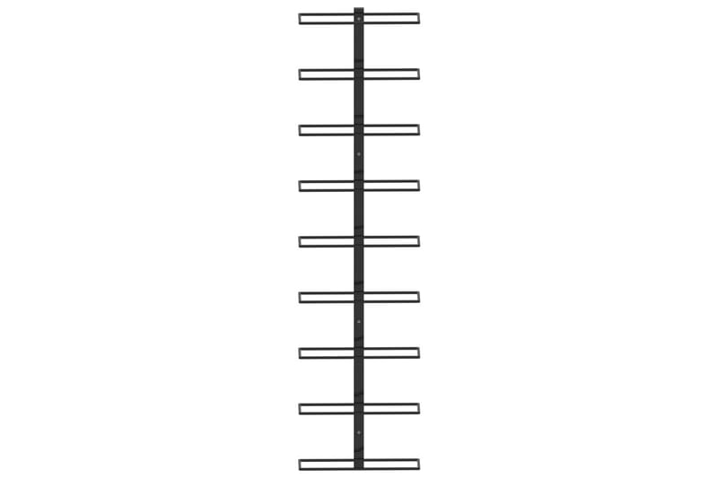 Veggmontert vinstativ for 9 flasker svart jern - Oppbevaring - Hylle - Oppbevaringshylle - Vinstativ & vinhylle