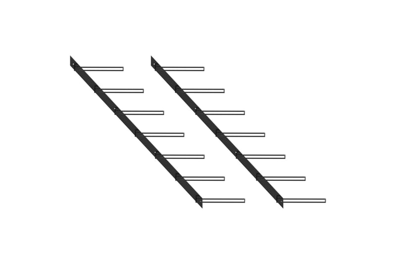 Veggmonterte vinstativer for 14 flasker 2 stk svart metall - Oppbevaring - Hylle - Oppbevaringshylle - Vinstativ & vinhylle