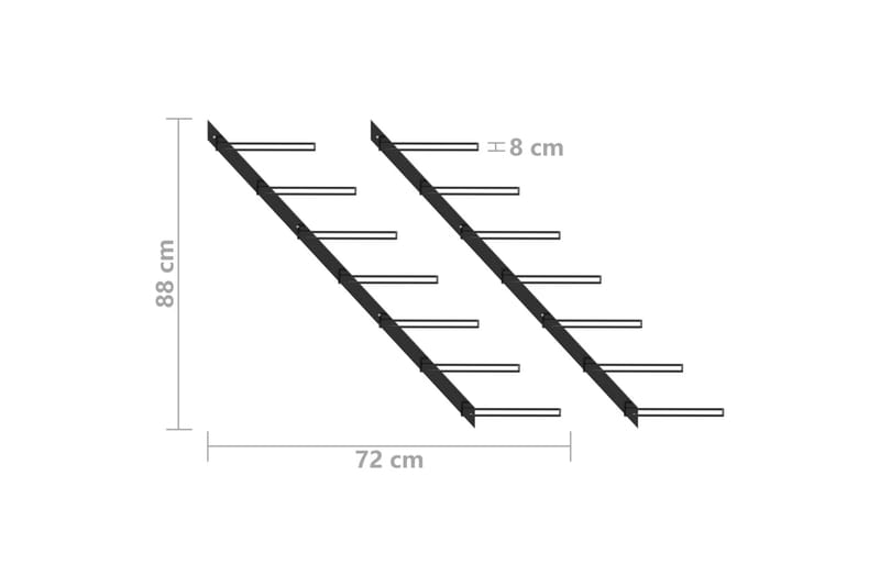 Veggmonterte vinstativer for 14 flasker 2 stk svart metall - Oppbevaring - Hylle - Oppbevaringshylle - Vinstativ & vinhylle