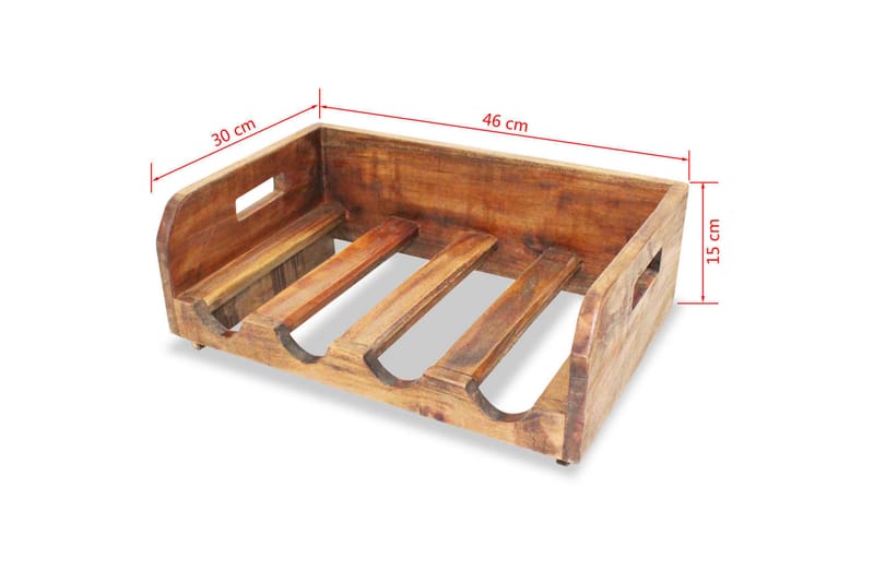Vinstativ 4 stk for 16 flasker massivt gjenvunnet tre - Oppbevaring - Hylle - Oppbevaringshylle - Vinstativ & vinhylle