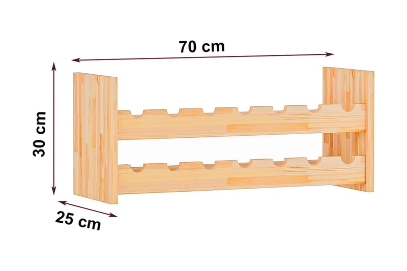 Vinstativ Dzyda 70x25 cm - Natur - Oppbevaring - Hylle - Oppbevaringshylle - Vinstativ & vinhylle