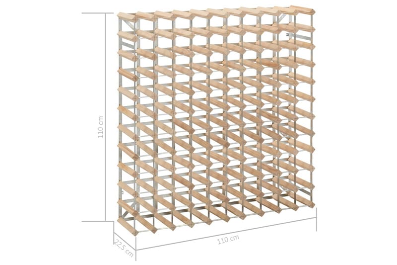 Vinstativ for 120 flasker heltre furu - Beige - Oppbevaring - Hylle - Oppbevaringshylle - Vinstativ & vinhylle