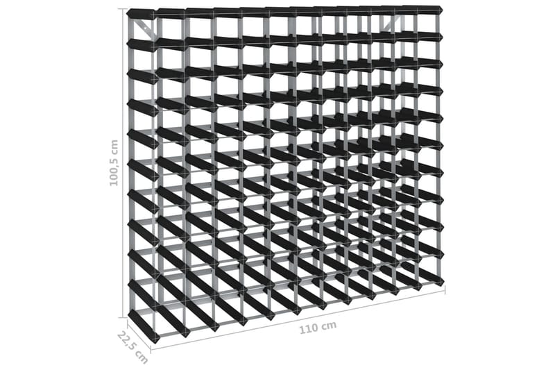 Vinstativ for 120 flasker svart heltre furu - Svart - Oppbevaring - Hylle - Oppbevaringshylle - Vinstativ & vinhylle