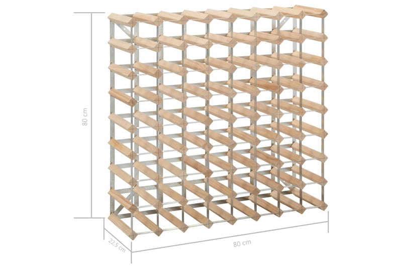 Vinstativ for 72 flasker heltre furu - Beige - Oppbevaring - Hylle - Oppbevaringshylle - Vinstativ & vinhylle