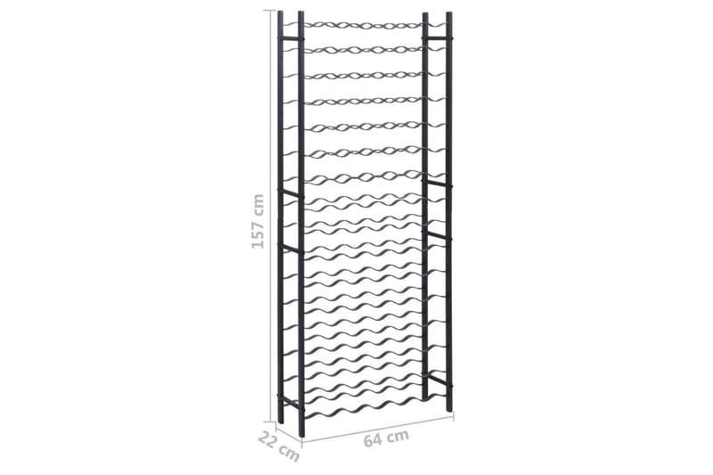 Vinstativ for 96 flasker svart jern - Svart - Oppbevaring - Hylle - Oppbevaringshylle - Vinstativ & vinhylle