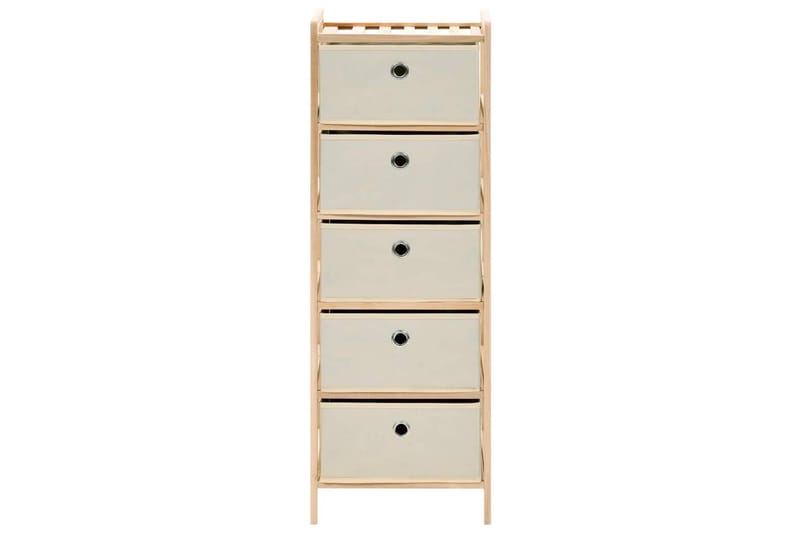 Oppbevaringshylle med 5 stoffkurver sedertre beige - Beige - Oppbevaring - Hylle - Stigehylle & trappehylle