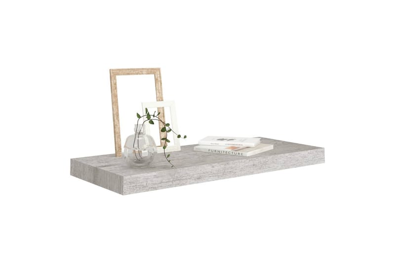 Flytende vegghylle betonggrå 60x23,5x3,8 cm MDF - Grå - Oppbevaring - Hylle - Vegghylle