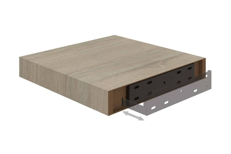 Flytende vegghylle eik 23x23,5x3,8 cm MDF - Oppbevaring - Hylle - Vegghylle