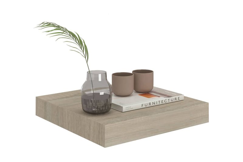 Flytende vegghylle eik 23x23,5x3,8 cm MDF - Oppbevaring - Hylle - Vegghylle