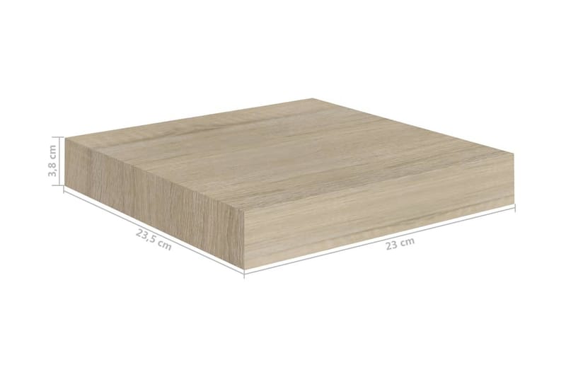 Flytende vegghylle eik 23x23,5x3,8 cm MDF - Oppbevaring - Hylle - Vegghylle