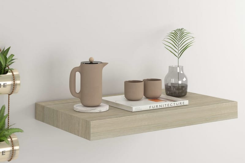 Flytende vegghylle eik 40x23x3,8 cm MDF - Oppbevaring - Hylle - Vegghylle