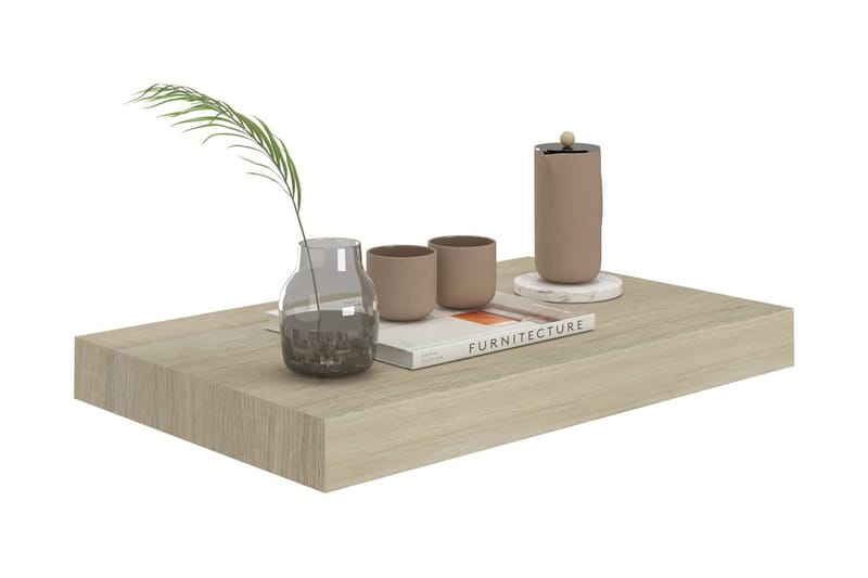 Flytende vegghylle eik 40x23x3,8 cm MDF - Oppbevaring - Hylle - Vegghylle