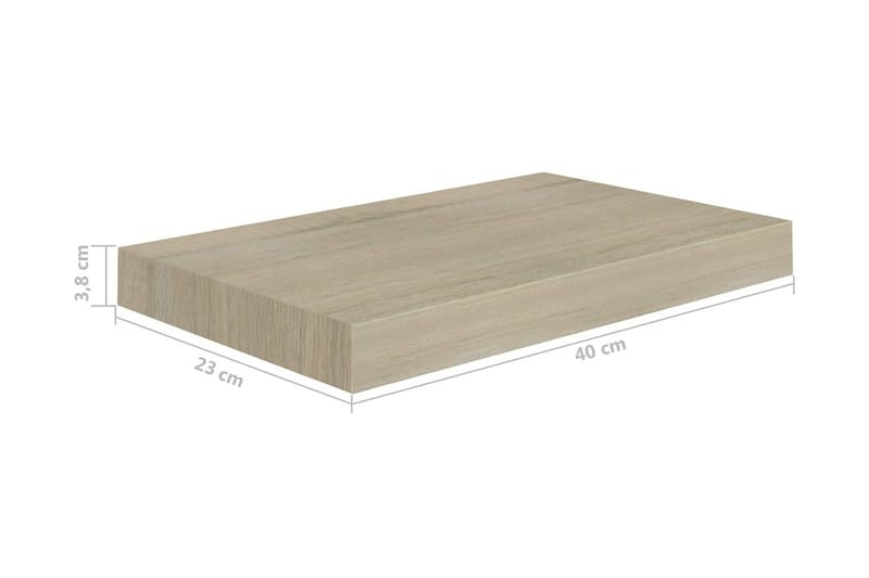 Flytende vegghylle eik 40x23x3,8 cm MDF - Oppbevaring - Hylle - Vegghylle