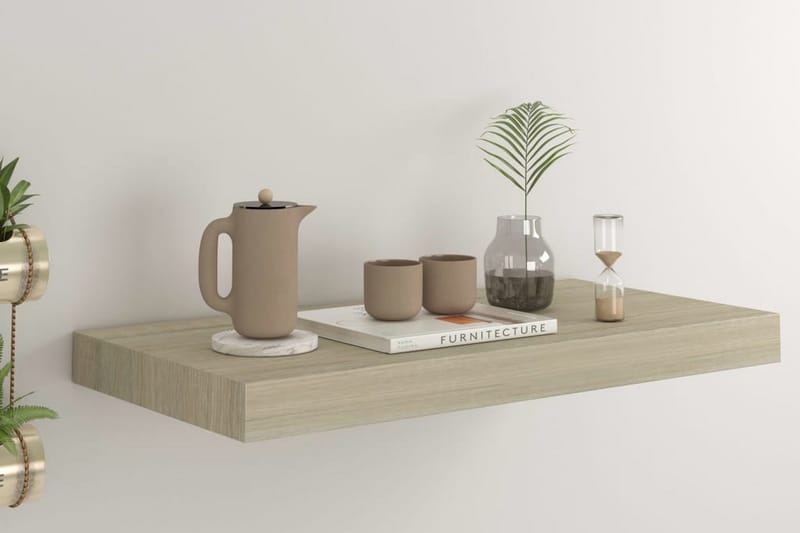 Flytende vegghylle eik 50x23x3,8 cm MDF - Oppbevaring - Hylle - Vegghylle