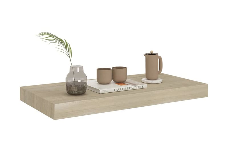 Flytende vegghylle eik 50x23x3,8 cm MDF - Oppbevaring - Hylle - Vegghylle