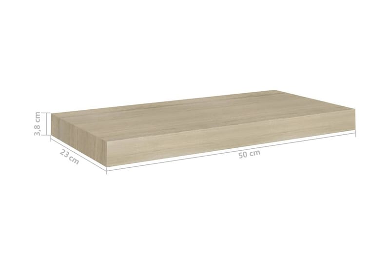 Flytende vegghylle eik 50x23x3,8 cm MDF - Oppbevaring - Hylle - Vegghylle