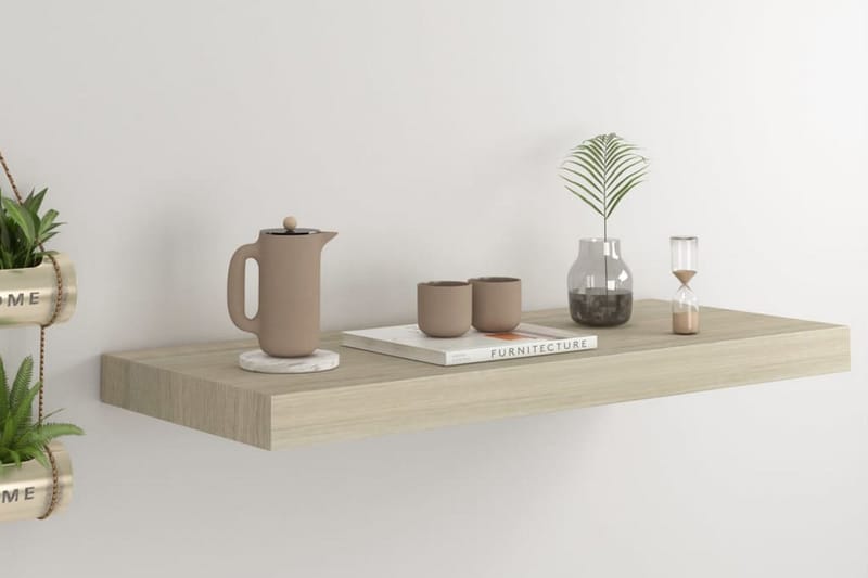 Flytende vegghylle eik 60x23,5x3,8 cm MDF - Oppbevaring - Hylle - Vegghylle