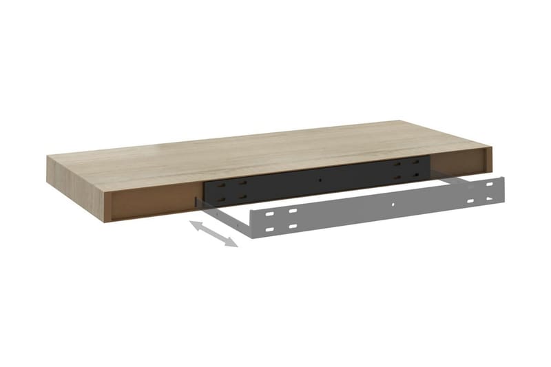 Flytende vegghylle eik 60x23,5x3,8 cm MDF - Oppbevaring - Hylle - Vegghylle