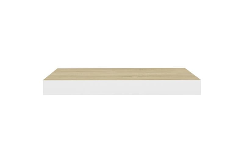 Flytende vegghylle eik og hvit 40x23x3,8 cm MDF - Hvit - Oppbevaring - Hylle - Vegghylle