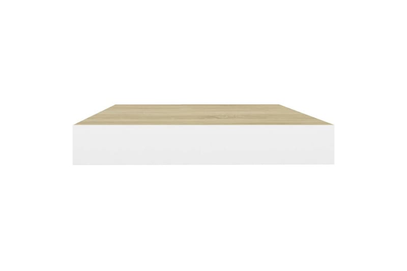 Flytende vegghylle eik og hvit 40x23x3,8 cm MDF - Hvit - Oppbevaring - Hylle - Vegghylle