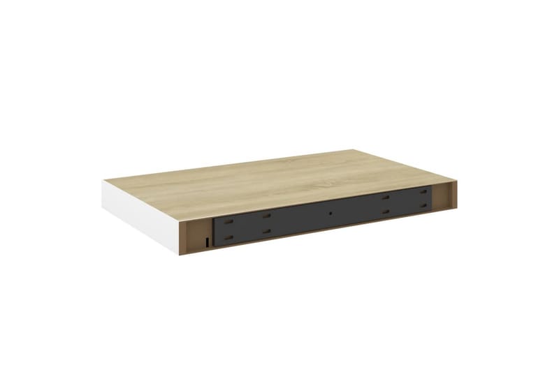 Flytende vegghylle eik og hvit 40x23x3,8 cm MDF - Hvit - Oppbevaring - Hylle - Vegghylle