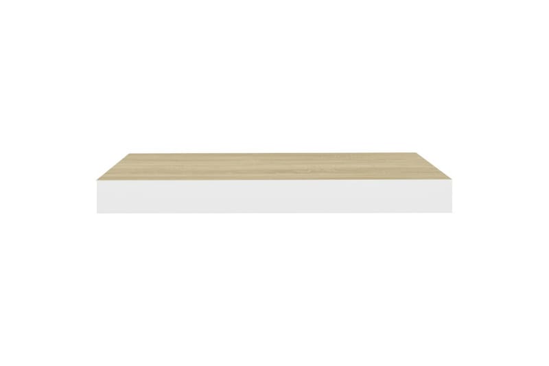 Flytende vegghylle eik og hvit 50x23x3,8 cm MDF - Hvit - Oppbevaring - Hylle - Vegghylle