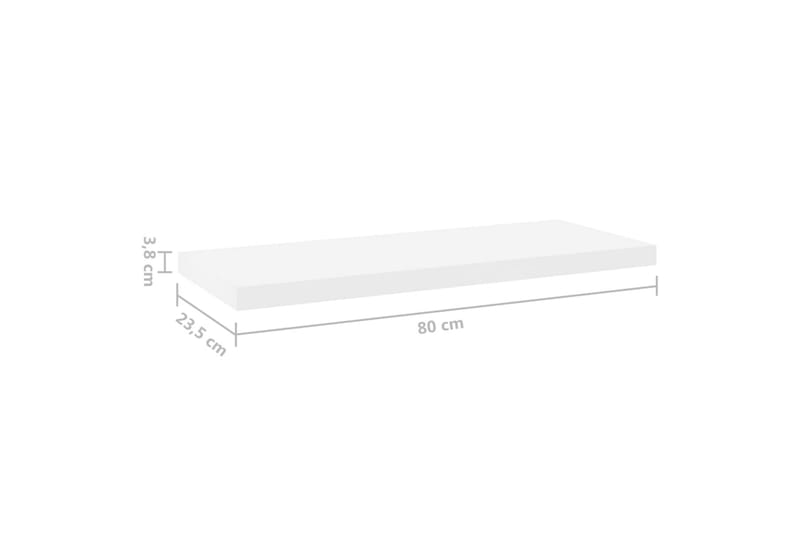 Flytende vegghylle eik og hvit 80x23,5x3,8 cm MDF - Hvit - Oppbevaring - Hylle - Vegghylle