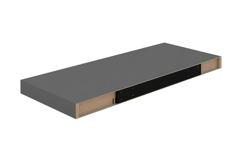 Flytende vegghylle høyglans grå 60x23,5x3,8 cm MDF - Oppbevaring - Hylle - Vegghylle