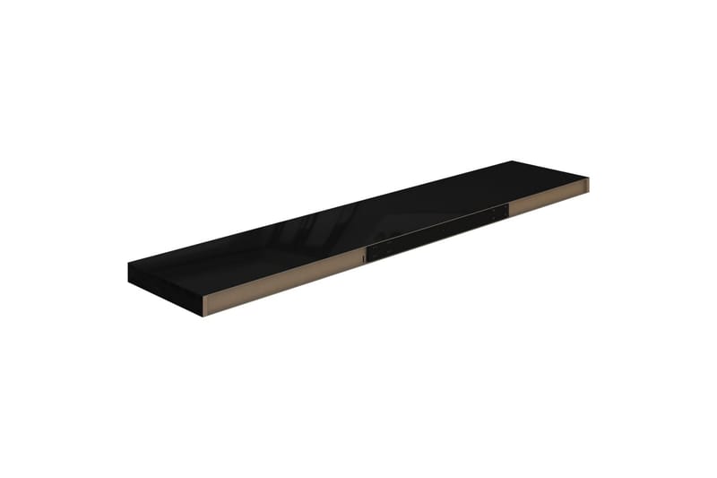 Flytende vegghylle høyglans svart 120x23,5x3,8 cm MDF - Oppbevaring - Hylle - Vegghylle