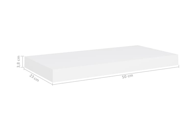 Flytende vegghylle hvit 50x23x3,8 cm MDF - Oppbevaring - Hylle - Vegghylle