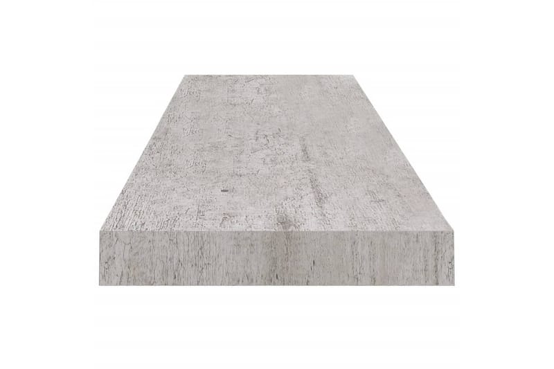 Flytende vegghyller 2 stk betonggrå 100x23,5x3,8 cm MDF - Grå - Oppbevaring - Hylle - Vegghylle