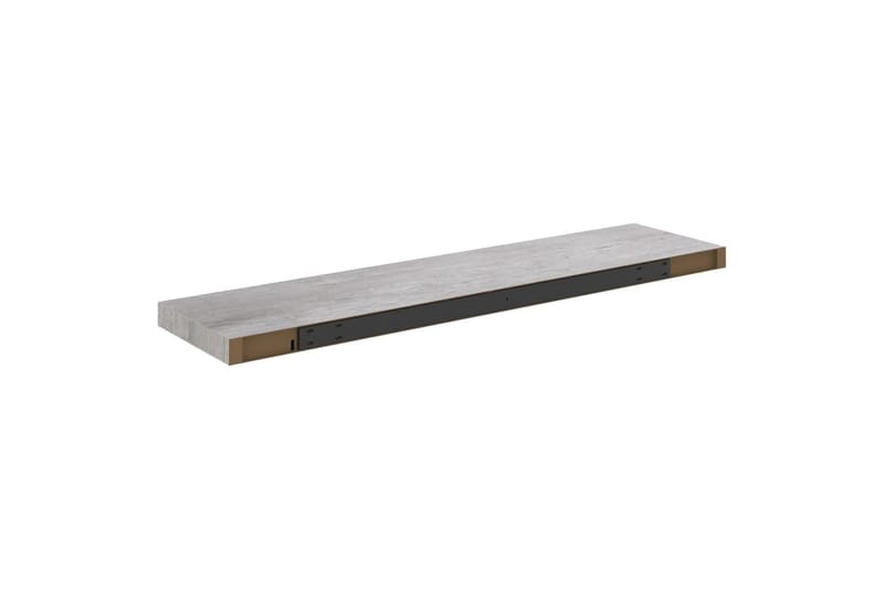 Flytende vegghyller 2 stk betonggrå 100x23,5x3,8 cm MDF - Grå - Oppbevaring - Hylle - Vegghylle