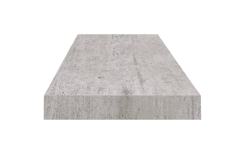 Flytende vegghyller 2 stk betonggrå 80x23,5x3,8 cm MDF - Grå - Oppbevaring - Hylle - Vegghylle