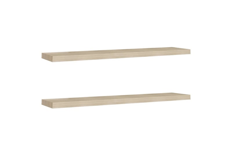 Flytende vegghyller 2 stk eik 120x23,5x3,8 cm MDF - Brun - Oppbevaring - Hylle - Vegghylle