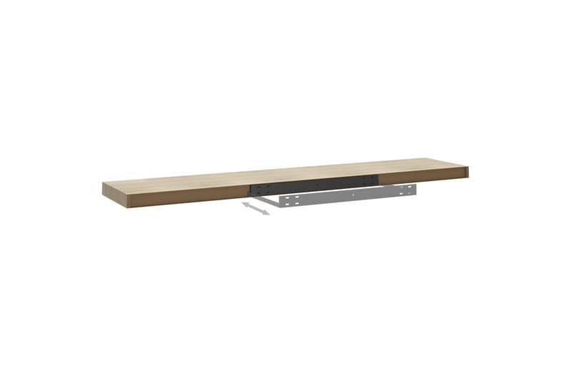 Flytende vegghyller 2 stk eik 120x23,5x3,8 cm MDF - Brun - Oppbevaring - Hylle - Vegghylle