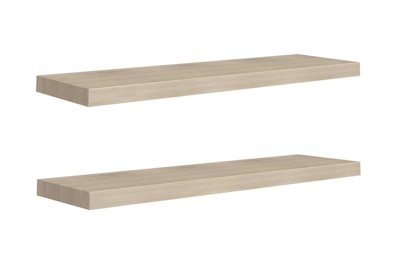 Flytende vegghyller 2 stk eik 90x23,5x3,8 cm MDF - Oppbevaring - Hylle - Vegghylle