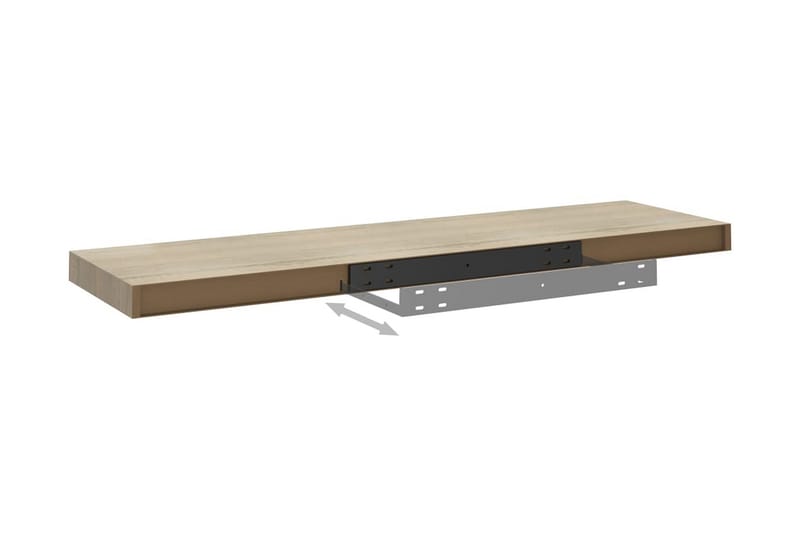 Flytende vegghyller 2 stk eik 90x23,5x3,8 cm MDF - Oppbevaring - Hylle - Vegghylle