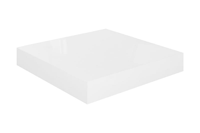 Flytende vegghyller 2 stk høyglans hvit 23x23,5x3,8 cm MDF - Oppbevaring - Hylle - Vegghylle