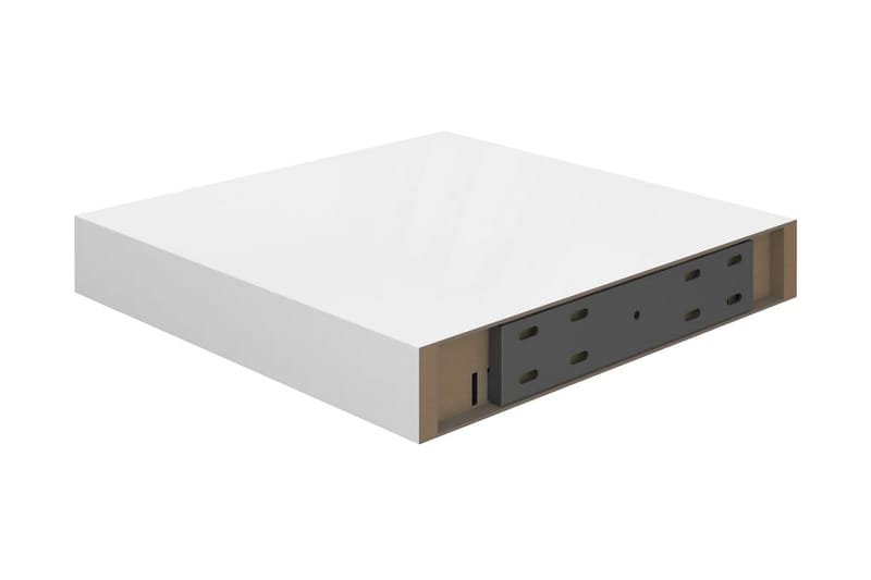 Flytende vegghyller 2 stk høyglans hvit 23x23,5x3,8 cm MDF - Oppbevaring - Hylle - Vegghylle