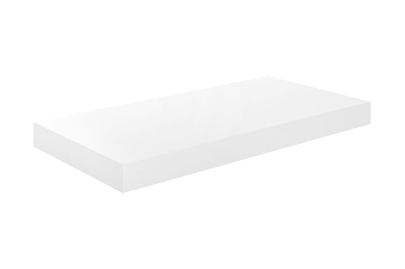 Flytende vegghyller 2 stk høyglans hvit 50x23x3,8 cm MDF - Oppbevaring - Hylle - Vegghylle