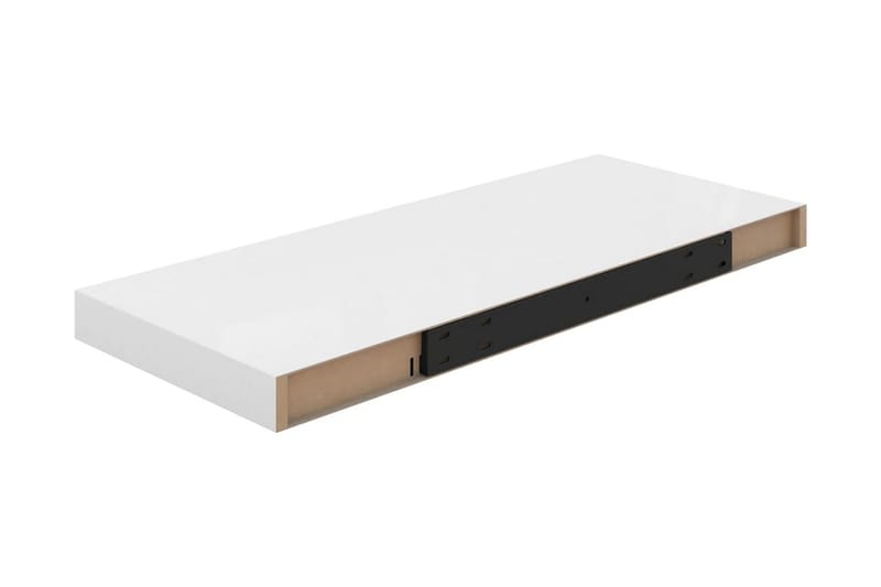 Flytende vegghyller 2 stk høyglans hvit 60x23,5x3,8 cm MDF - Oppbevaring - Hylle - Vegghylle