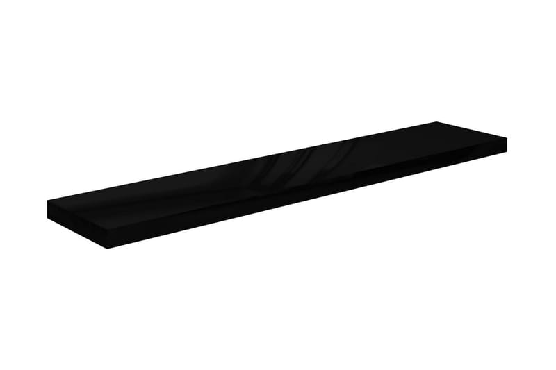 Flytende vegghyller 2 stk høyglans svart 120x23,5x3,8 cm MDF - Oppbevaring - Hylle - Vegghylle